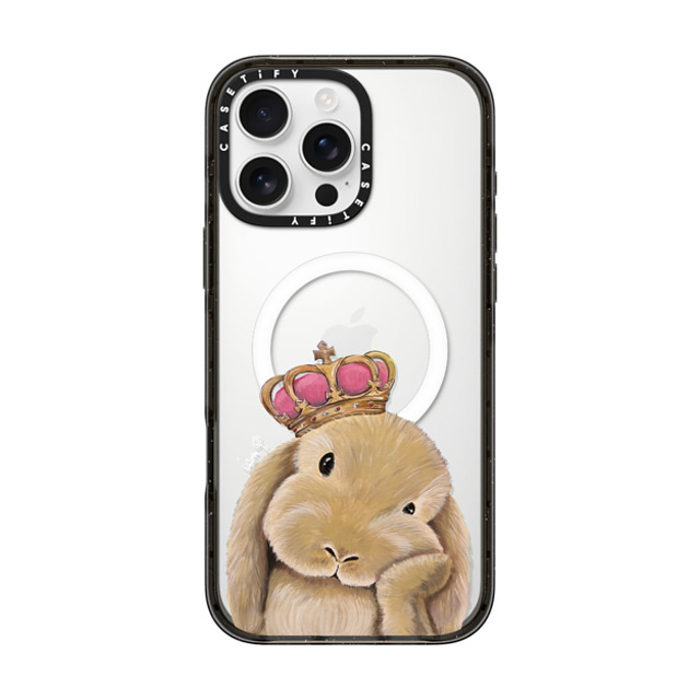 LeonLollipop x CASETiFY iPhone 16 Pro Max ケース ブラック インパクトケース MagSafe対応 Gloomie Bunny by LeonLollipop