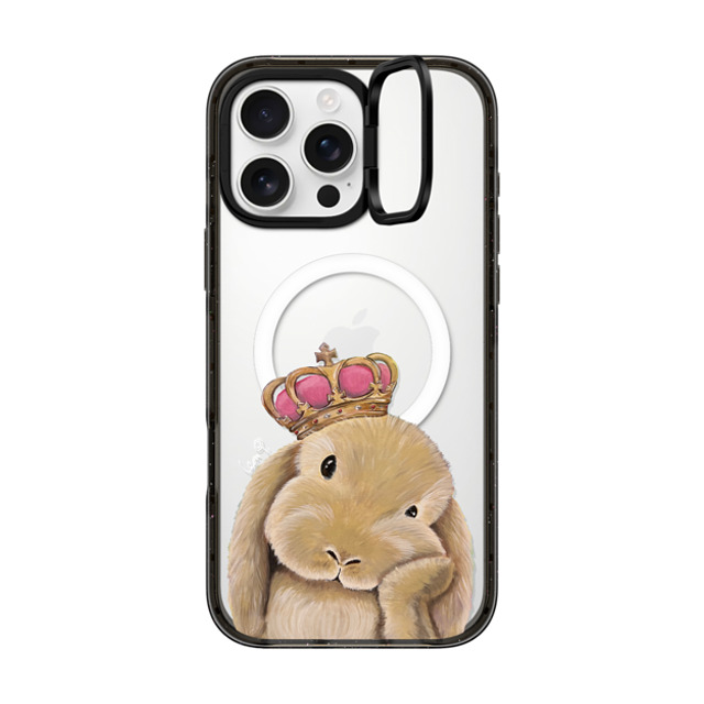 LeonLollipop x CASETiFY iPhone 16 Pro Max ケース ブラック インパクトリングスタンドケース MagSafe対応 Gloomie Bunny by LeonLollipop