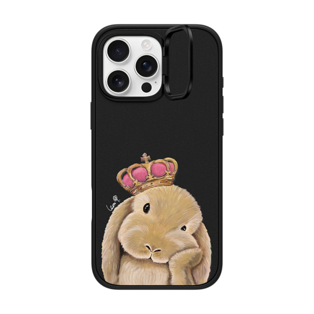 LeonLollipop x CASETiFY iPhone 16 Pro Max ケース マットブラック インパクトリングスタンドケース MagSafe対応 Gloomie Bunny by LeonLollipop