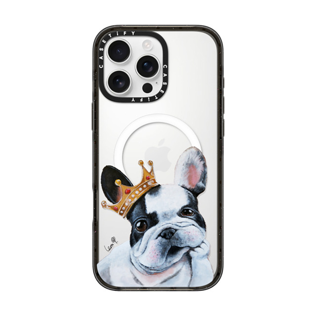 LeonLollipop x CASETiFY iPhone 16 Pro Max Case Dog,Animal Black Impact Case MagSafe Compatible Frenchie Dog by LeonLollipop Father's Day LeonLollipop x CASETiFY iPhone 16 Pro Max Case Dog,Animal Black Impact Case MagSafe Compatible Frenchie Dog by LeonLollipop Father's Day
