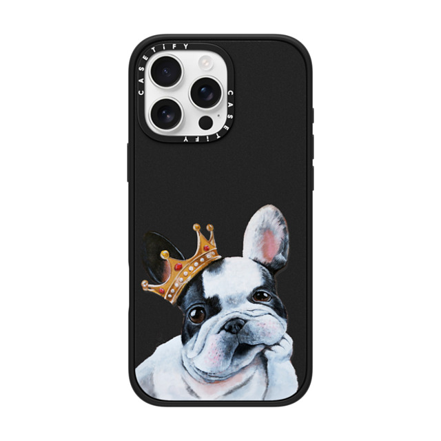 LeonLollipop x CASETiFY iPhone 16 Pro Max Case Dog,Animal Matte Black Impact Case MagSafe Compatible Frenchie Dog by LeonLollipop Father's Day LeonLollipop x CASETiFY iPhone 16 Pro Max Case Dog,Animal Matte Black Impact Case MagSafe Compatible Frenchie Dog by LeonLollipop Father's Day