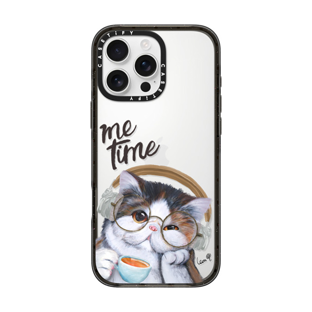 LeonLollipop x CASETiFY iPhone 16 Pro Max ケース ブラック インパクトケース Gloomie Cat Coffee by LeonLollipop