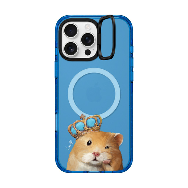 LeonLollipop x CASETiFY iPhone 16 Pro Max ケース スカイブルー インパクトリングスタンドケース MagSafe対応 Gloomie Hamster by LeonLollipop