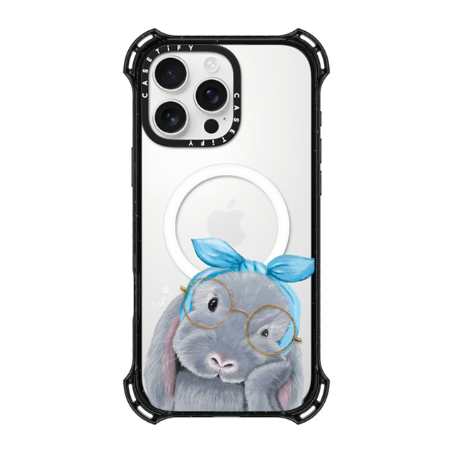 LeonLollipop x CASETiFY iPhone 16 Pro Max ケース ブラック バウンスケース Gloomie Bunny by LeonLollipop