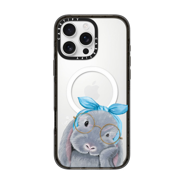 LeonLollipop x CASETiFY iPhone 16 Pro Max ケース ブラック インパクトケース MagSafe対応 Gloomie Bunny by LeonLollipop