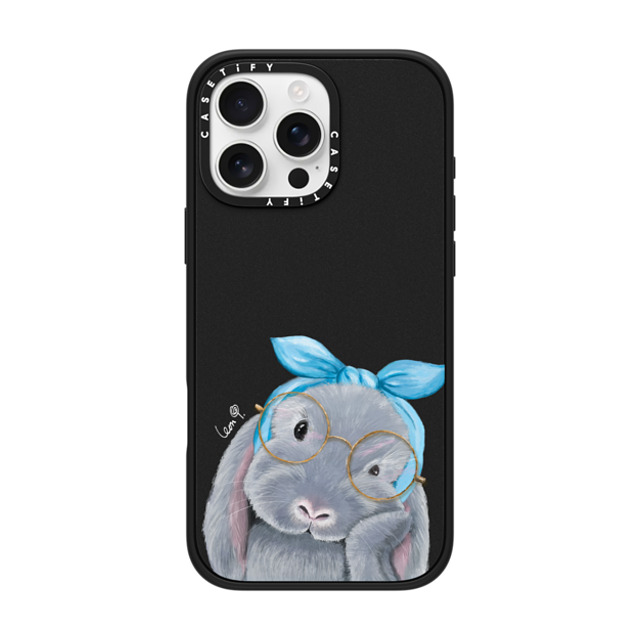 LeonLollipop x CASETiFY iPhone 16 Pro Max ケース マットブラック インパクトケース MagSafe対応 Gloomie Bunny by LeonLollipop