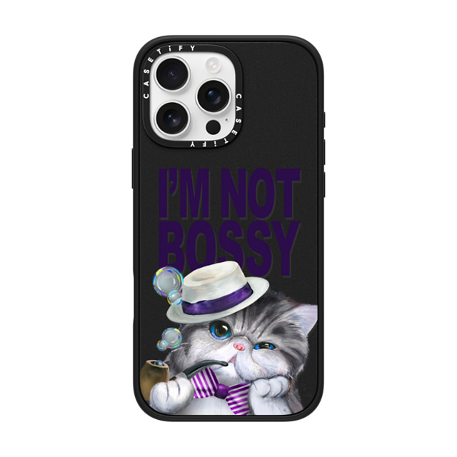 LeonLollipop x CASETiFY iPhone 16 Pro Max Case Cat,Animal Matte Black Impact Case MagSafe Compatible Gloomie Cat Boss by LeonLollipop Back to School LeonLollipop x CASETiFY iPhone 16 Pro Max Case Cat,Animal Matte Black Impact Case MagSafe Compatible Gloomie Cat Boss by LeonLollipop Back to School