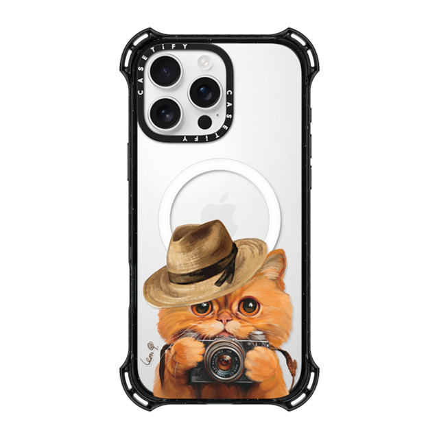 LeonLollipop x CASETiFY iPhone 16 Pro Max Case Black バウンスケース Amber Cat by LeonLollipop LeonLollipop x CASETiFY iPhone 16 Pro Max Case Black バウンスケース Amber Cat by LeonLollipop