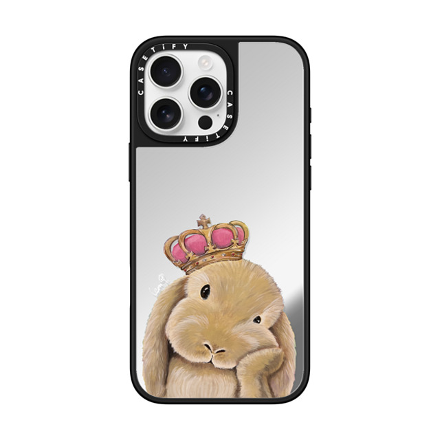 LeonLollipop x CASETiFY iPhone 16 Pro Max ケース Silver on Black ミラーケース MagSafe対応 Gloomie Bunny by LeonLollipop