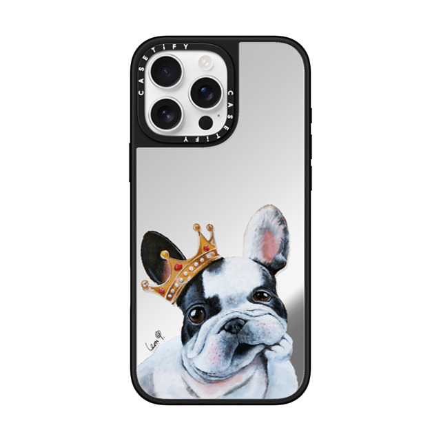LeonLollipop x CASETiFY iPhone 16 Pro Max Case Dog,Animal Silver on Black ミラーケース MagSafe対応 Frenchie Dog by LeonLollipop Mother's Day LeonLollipop x CASETiFY iPhone 16 Pro Max Case Dog,Animal Silver on Black ミラーケース MagSafe対応 Frenchie Dog by LeonLollipop Mother's Day
