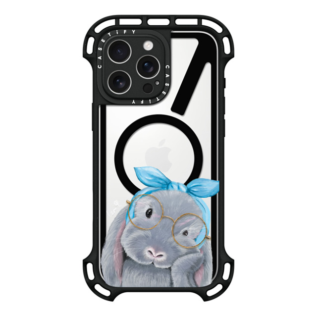 LeonLollipop x CASETiFY iPhone 16 Pro Max ケース ブラック ウルトラ バウンスケース MagSafe対応 Gloomie Bunny by LeonLollipop