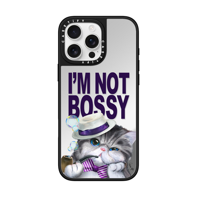 LeonLollipop x CASETiFY iPhone 16 Pro Max ケース Cat,Animal Silver on Black ミラーケース MagSafe対応 Gloomie Cat Boss by LeonLollipop Back to School LeonLollipop x CASETiFY iPhone 16 Pro Max ケース Cat,Animal Silver on Black ミラーケース MagSafe対応 Gloomie Cat Boss by LeonLollipop Back to School