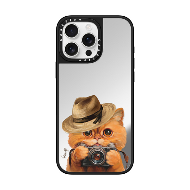 LeonLollipop x CASETiFY iPhone 16 Pro Max Case Cat,Camera Silver on Black ミラーケース MagSafe対応 Amber Cat by LeonLollipop Back to School LeonLollipop x CASETiFY iPhone 16 Pro Max Case Cat,Camera Silver on Black ミラーケース MagSafe対応 Amber Cat by LeonLollipop Back to School