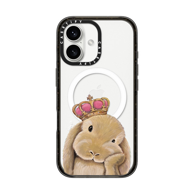 LeonLollipop x CASETiFY iPhone 16 ケース ブラック インパクトケース MagSafe対応 Gloomie Bunny by LeonLollipop