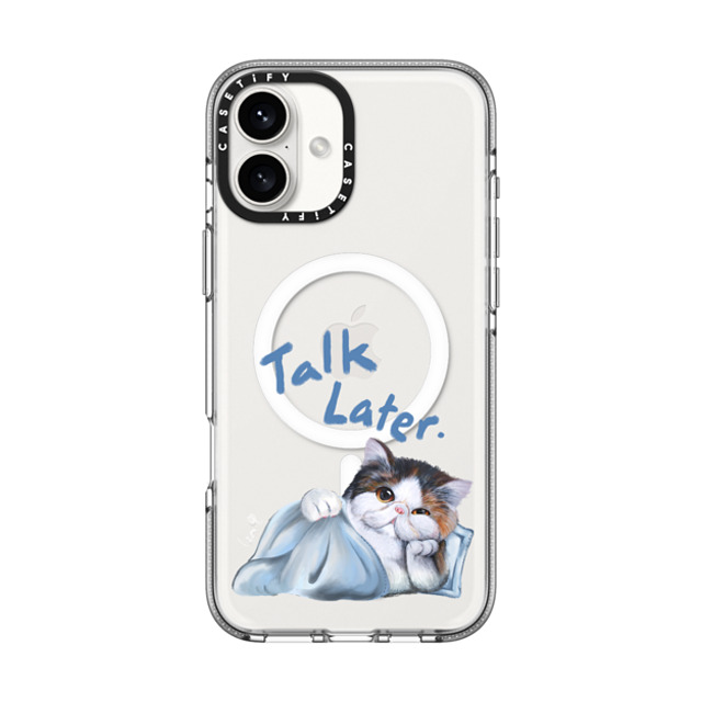 LeonLollipop x CASETiFY iPhone 16 Plus Case Clear Clear Case MagSafe Compatible Sleepy Gloomie Cat by LeonLollipop LeonLollipop x CASETiFY iPhone 16 Plus Case Clear Clear Case MagSafe Compatible Sleepy Gloomie Cat by LeonLollipop