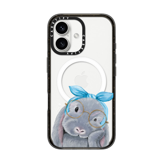 LeonLollipop x CASETiFY iPhone 16 ケース ブラック インパクトケース MagSafe対応 Gloomie Bunny by LeonLollipop