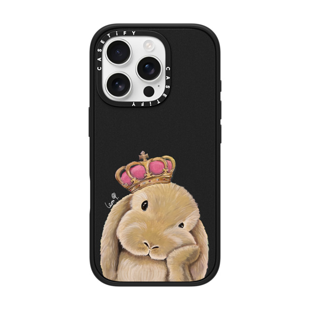 LeonLollipop x CASETiFY iPhone 16 Pro ケース マットブラック インパクトケース MagSafe対応 Gloomie Bunny by LeonLollipop