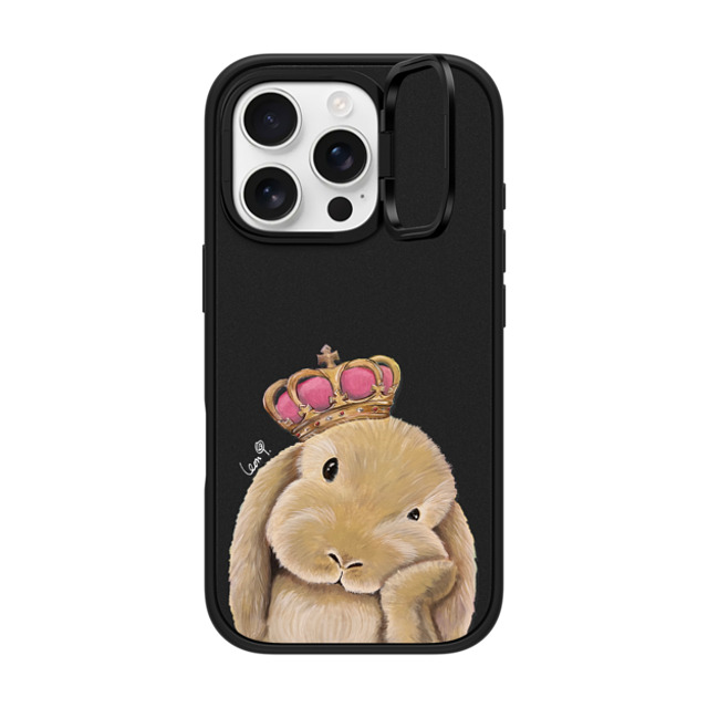 LeonLollipop x CASETiFY iPhone 16 Pro ケース マットブラック インパクトリングスタンドケース MagSafe対応 Gloomie Bunny by LeonLollipop