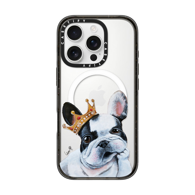 LeonLollipop x CASETiFY iPhone 16 Pro ケース Dog,Animal ブラック インパクトケース MagSafe対応 Frenchie Dog by LeonLollipop Father's Day LeonLollipop x CASETiFY iPhone 16 Pro ケース Dog,Animal ブラック インパクトケース MagSafe対応 Frenchie Dog by LeonLollipop Father's Day