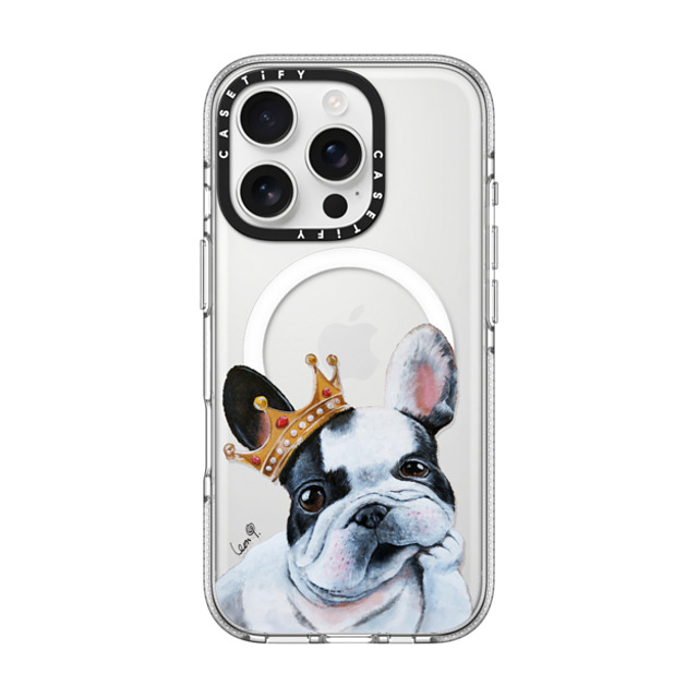 LeonLollipop x CASETiFY iPhone 16 Pro ケース Dog,Animal クリア クリア ケース MagSafe対応 Frenchie Dog by LeonLollipop Father's Day LeonLollipop x CASETiFY iPhone 16 Pro ケース Dog,Animal クリア クリア ケース MagSafe対応 Frenchie Dog by LeonLollipop Father's Day