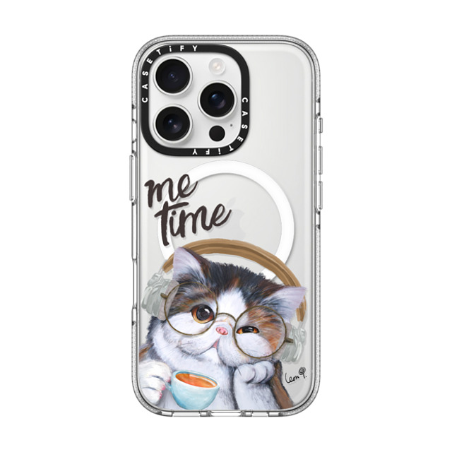 LeonLollipop x CASETiFY iPhone 16 Pro ケース クリア クリア ケース MagSafe対応 Gloomie Cat Coffee by LeonLollipop