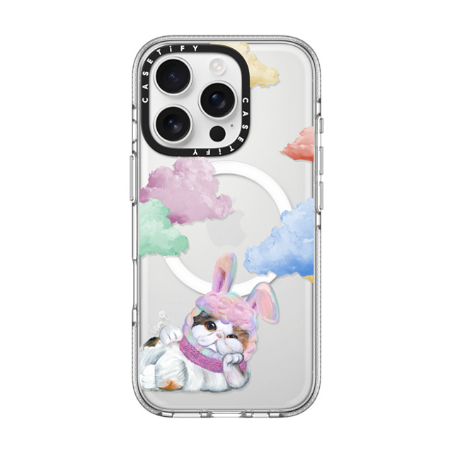 LeonLollipop x CASETiFY iPhone 16 Pro ケース クリア クリア ケース MagSafe対応 Gloomie Cat Sky by LeonLollipop