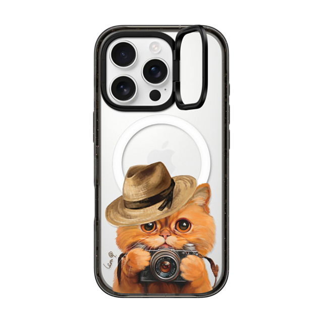 LeonLollipop x CASETiFY iPhone 16 Pro ケース Cat,Camera ブラック インパクトリングスタンドケース MagSafe対応 Amber Cat by LeonLollipop Father's Day LeonLollipop x CASETiFY iPhone 16 Pro ケース Cat,Camera ブラック インパクトリングスタンドケース MagSafe対応 Amber Cat by LeonLollipop Father's Day