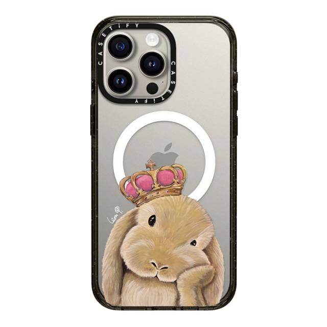 LeonLollipop x CASETiFY iPhone 15 Pro Max ケース ブラック インパクトケース MagSafe対応 Gloomie Bunny by LeonLollipop