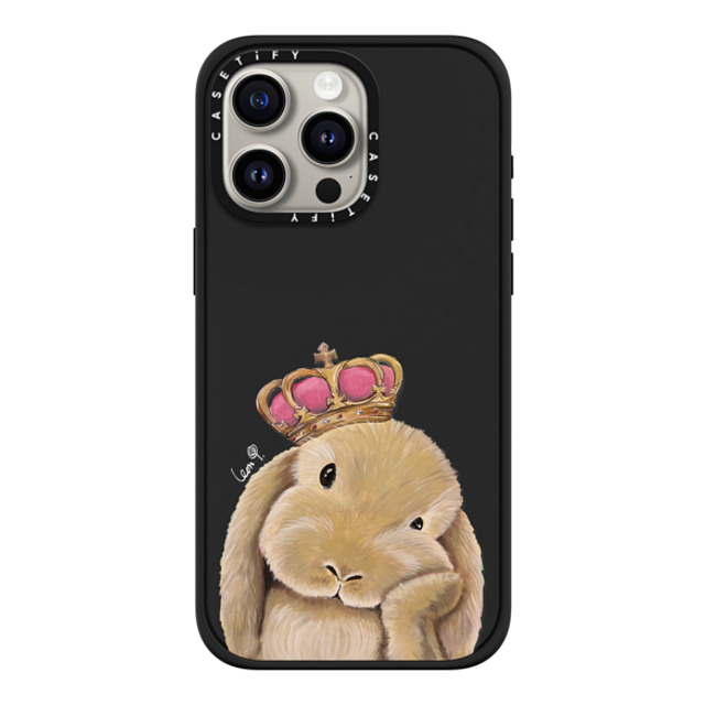 LeonLollipop x CASETiFY iPhone 15 Pro Max ケース マットブラック インパクトケース MagSafe対応 Gloomie Bunny by LeonLollipop