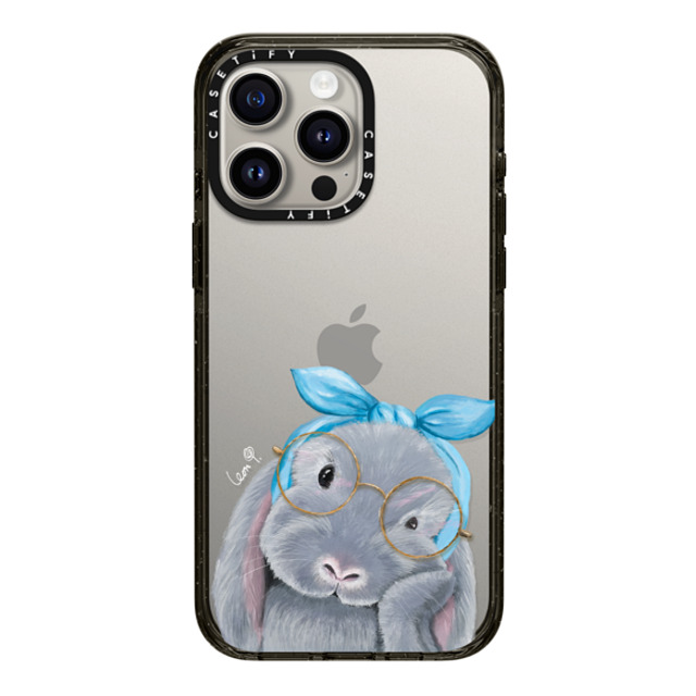 LeonLollipop x CASETiFY iPhone 15 Pro Max ケース ブラック インパクトケース Gloomie Bunny by LeonLollipop