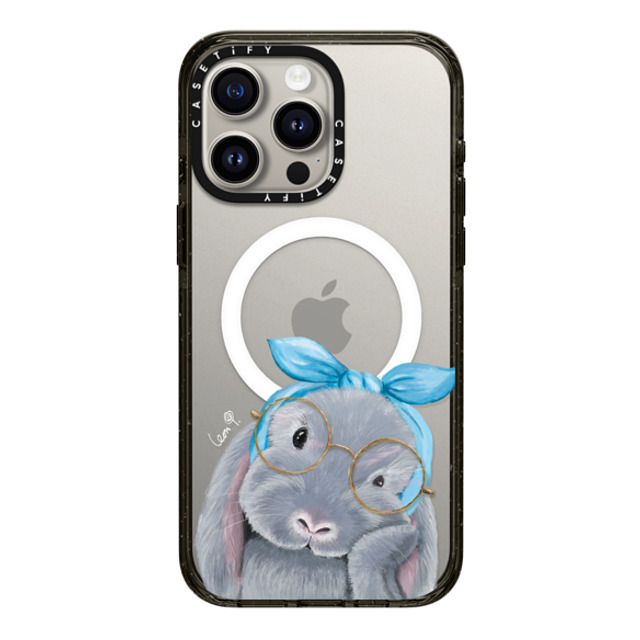 LeonLollipop x CASETiFY iPhone 15 Pro Max ケース ブラック インパクトケース MagSafe対応 Gloomie Bunny by LeonLollipop