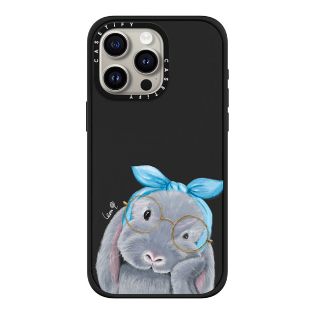 LeonLollipop x CASETiFY iPhone 15 Pro Max ケース マットブラック インパクトケース MagSafe対応 Gloomie Bunny by LeonLollipop