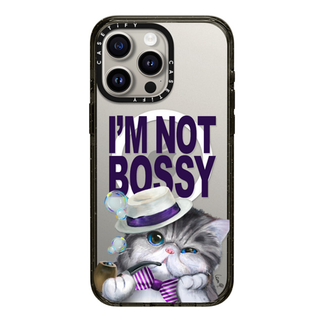 LeonLollipop x CASETiFY iPhone 15 Pro Max Case Cat,Animal Black Impact Case MagSafe Compatible Gloomie Cat Boss by LeonLollipop Back to School LeonLollipop x CASETiFY iPhone 15 Pro Max Case Cat,Animal Black Impact Case MagSafe Compatible Gloomie Cat Boss by LeonLollipop Back to School