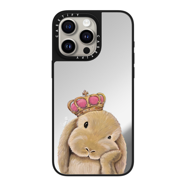 LeonLollipop x CASETiFY iPhone 15 Pro Max ケース Silver on Black ミラーケース MagSafe対応 Gloomie Bunny by LeonLollipop