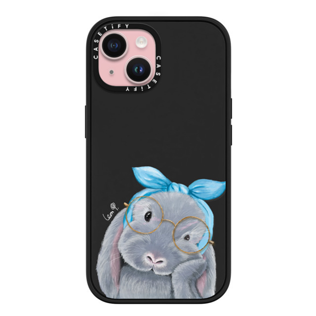 LeonLollipop x CASETiFY iPhone 15 ケース マットブラック インパクトケース MagSafe対応 Gloomie Bunny by LeonLollipop