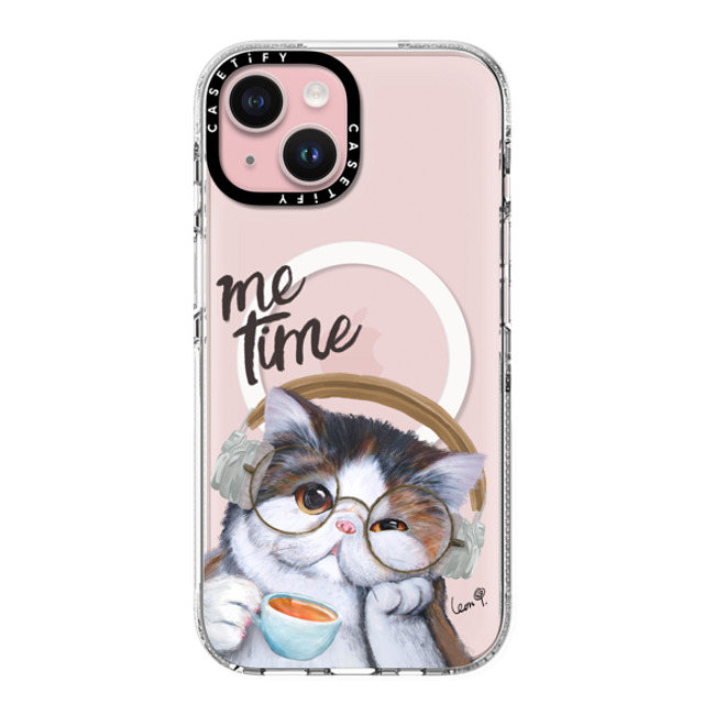 LeonLollipop x CASETiFY iPhone 15 ケース クリア クリア ケース MagSafe対応 Gloomie Cat Coffee by LeonLollipop