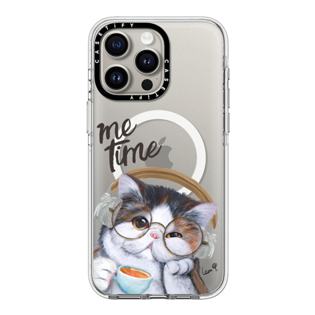 LeonLollipop x CASETiFY iPhone 15 Pro Max ケース クリア クリア ケース MagSafe対応 Gloomie Cat Coffee by LeonLollipop