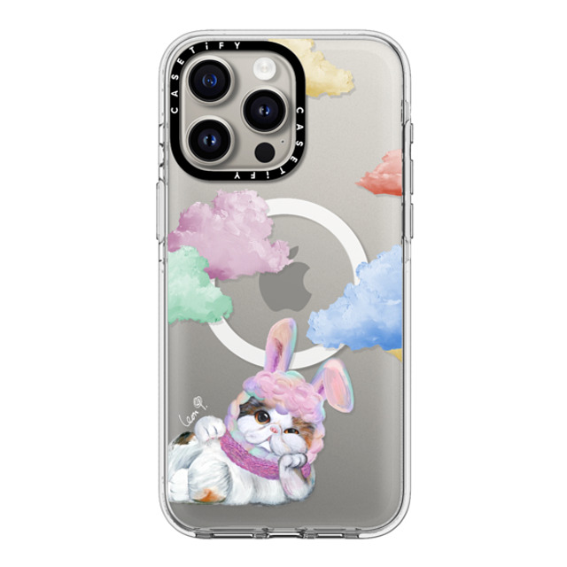 LeonLollipop x CASETiFY iPhone 15 Pro Max ケース クリア クリア ケース MagSafe対応 Gloomie Cat Sky by LeonLollipop