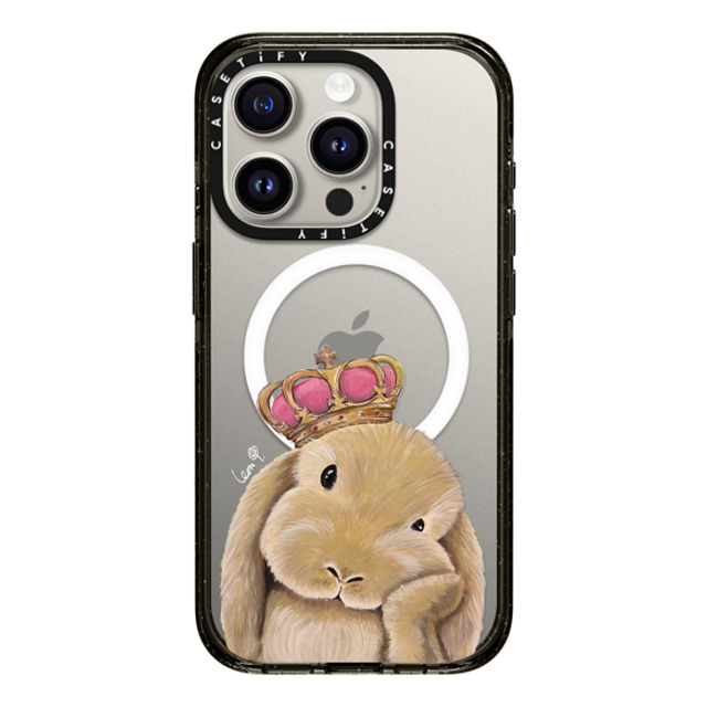 LeonLollipop x CASETiFY iPhone 15 Pro ケース ブラック インパクトケース MagSafe対応 Gloomie Bunny by LeonLollipop