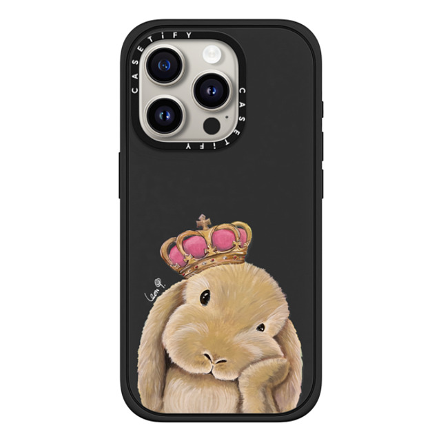 LeonLollipop x CASETiFY iPhone 15 Pro ケース マットブラック インパクトケース MagSafe対応 Gloomie Bunny by LeonLollipop