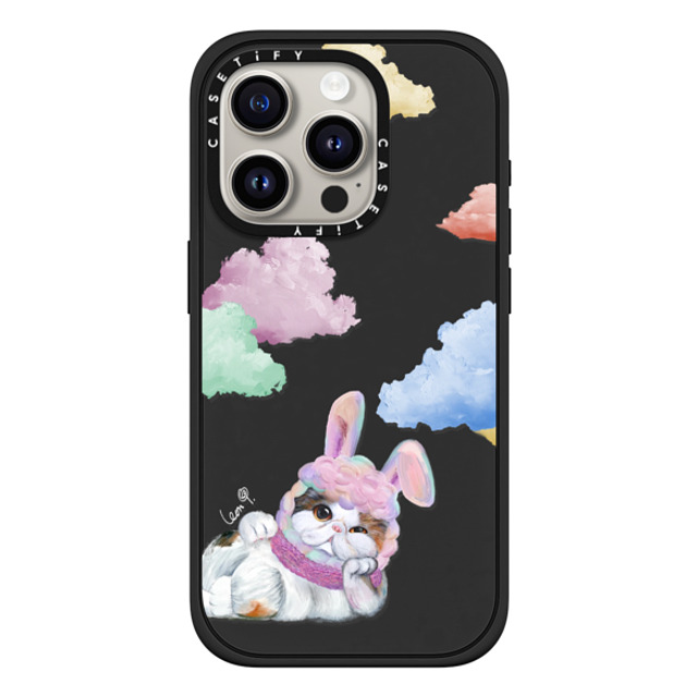 LeonLollipop x CASETiFY iPhone 15 Pro ケース マットブラック インパクトケース MagSafe対応 Gloomie Cat Sky by LeonLollipop