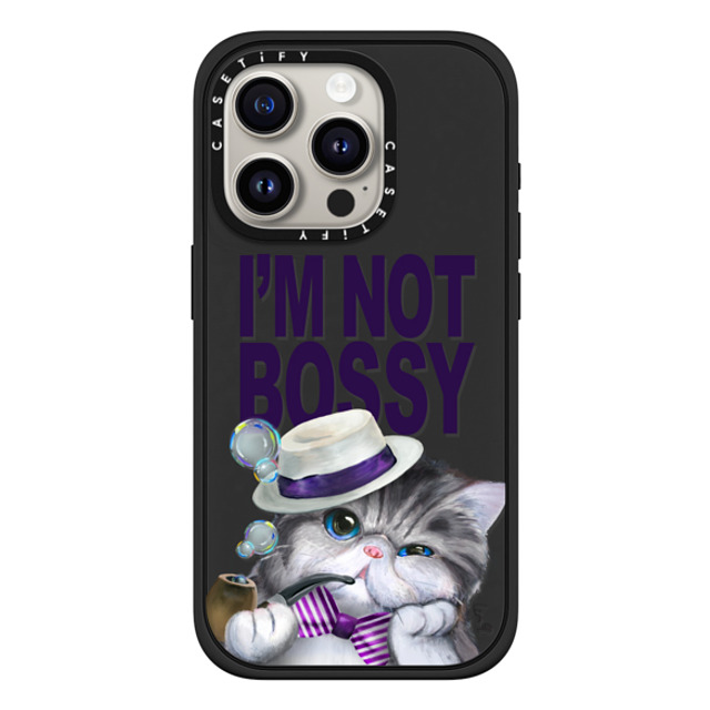 LeonLollipop x CASETiFY iPhone 15 Pro ケース Cat,Animal マットブラック インパクトケース MagSafe対応 Gloomie Cat Boss by LeonLollipop Back to School LeonLollipop x CASETiFY iPhone 15 Pro ケース Cat,Animal マットブラック インパクトケース MagSafe対応 Gloomie Cat Boss by LeonLollipop Back to School