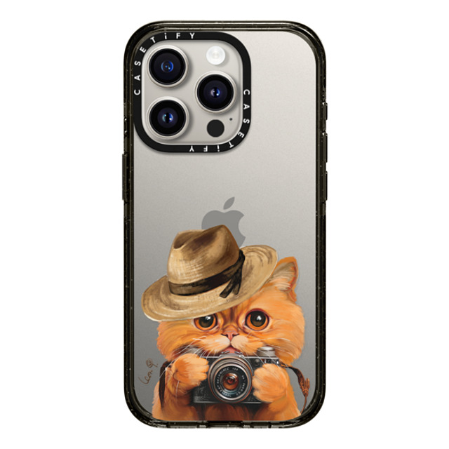 LeonLollipop x CASETiFY iPhone 15 Pro Case Black Impact Case Amber Cat by LeonLollipop LeonLollipop x CASETiFY iPhone 15 Pro Case Black Impact Case Amber Cat by LeonLollipop