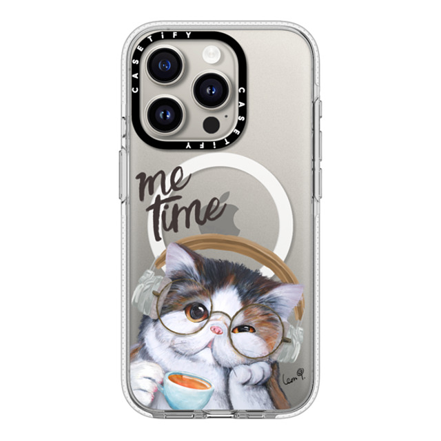 LeonLollipop x CASETiFY iPhone 15 Pro ケース クリア クリア ケース MagSafe対応 Gloomie Cat Coffee by LeonLollipop