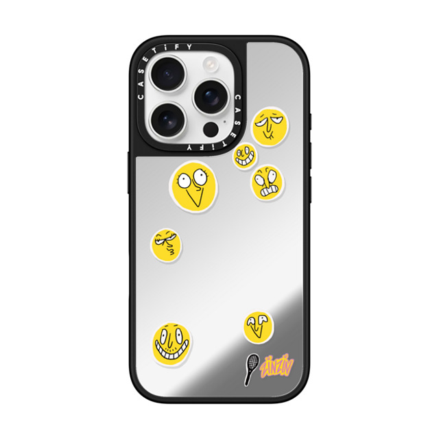 Zinzin_Nasica x CASETiFY iPhone 16 Pro ケース Silver on Black ミラーケース MagSafe対応 Le Tennis Phone Case Back to School Zinzin_Nasica x CASETiFY iPhone 16 Pro ケース Silver on Black ミラーケース MagSafe対応 Le Tennis Phone Case Back to School