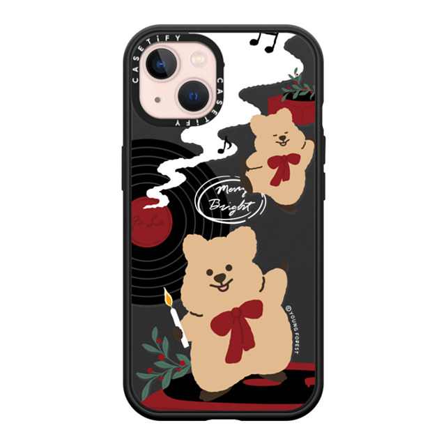 CASETiFY iPhone 13 ケース マットブラック インパクトケース MagSafe対応 Music with KKOTKA young forest