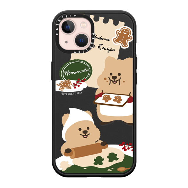 CASETiFY iPhone 13 ケース マットブラック インパクトケース MagSafe対応 Cookies with KKOTKA young forest