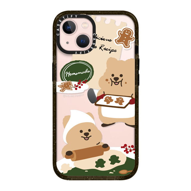 CASETiFY iPhone 13 ケース ブラック インパクトケース Cookies with KKOTKA young forest