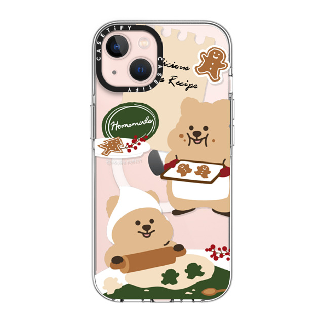 CASETiFY iPhone 13 ケース クリア クリア ケース MagSafe対応 Cookies with KKOTKA young forest