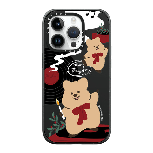 CASETiFY iPhone 14 Pro ケース マットブラック インパクトケース MagSafe対応 Music with KKOTKA young forest